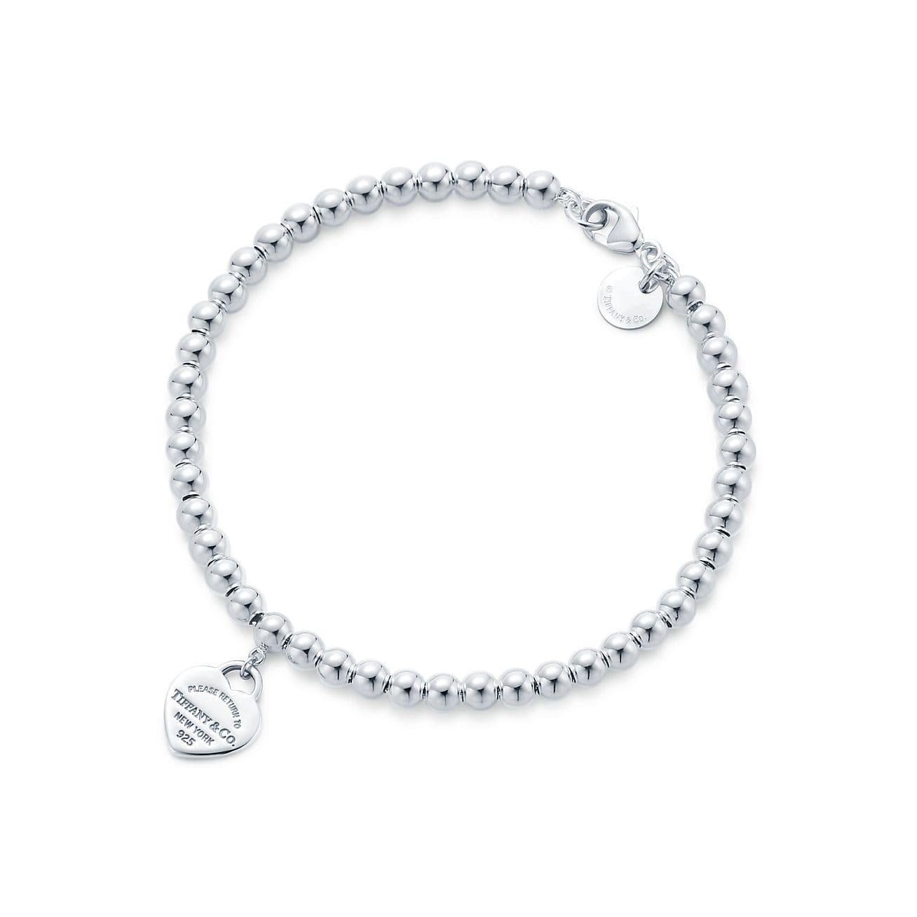 18K Return to Tiffany Red Heart Tag Bead Bracelet