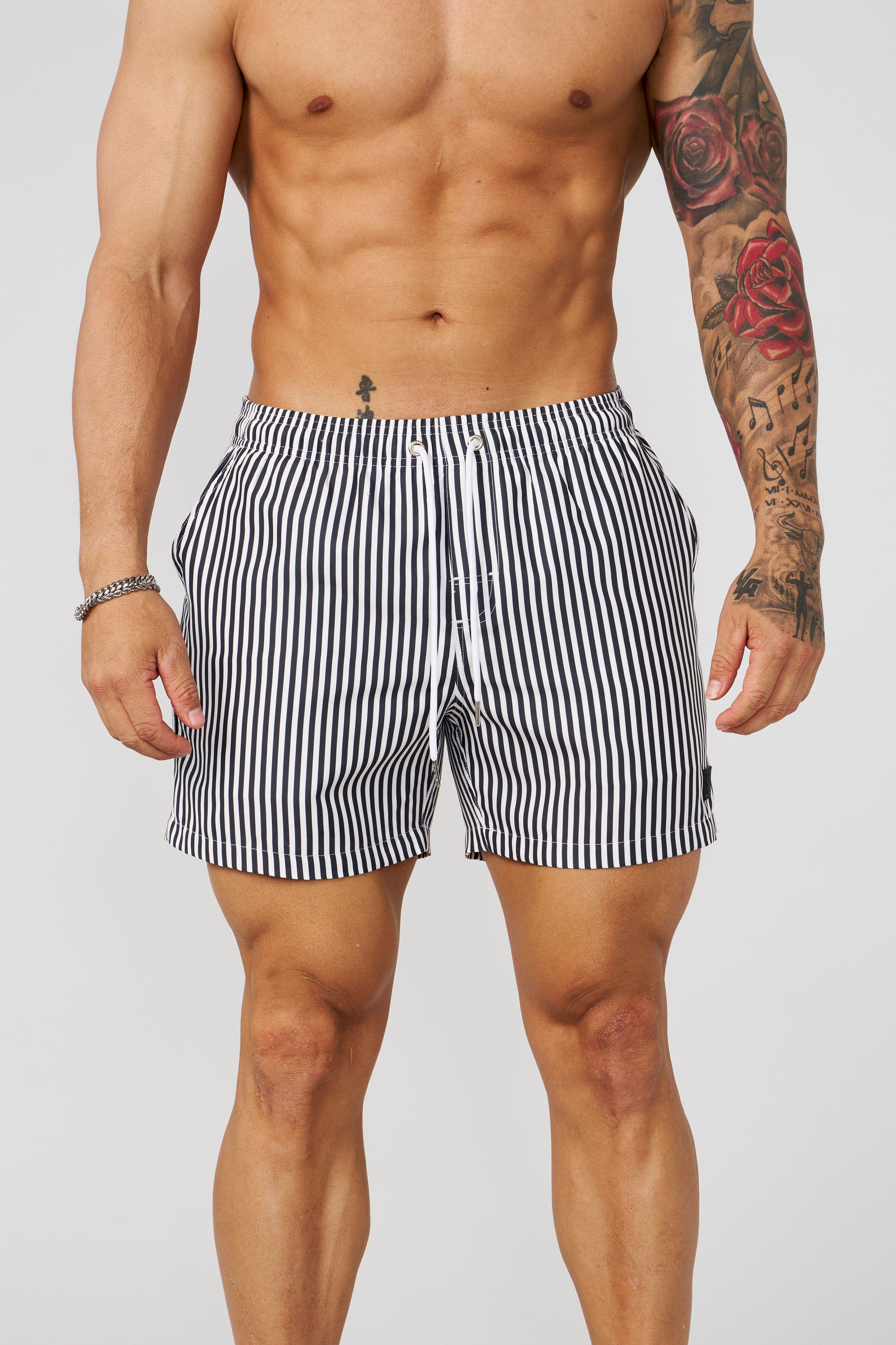 1056 - Striped Swim Shorts
