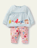 Baby Boden Jersey Applique Play Set in Boto Pink Bedtime Stories