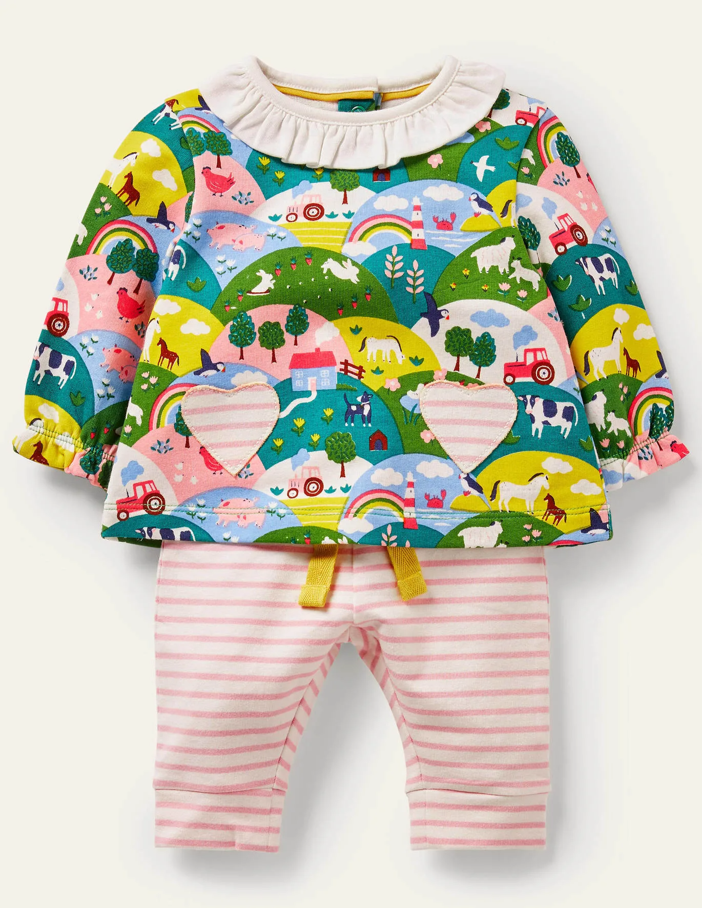 Baby Boden Supersoft Jersey Playset in Multi Coastal Farm