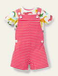 Baby Boden Short Jersey Dungaree Set Strawberry Tart/Ivory
