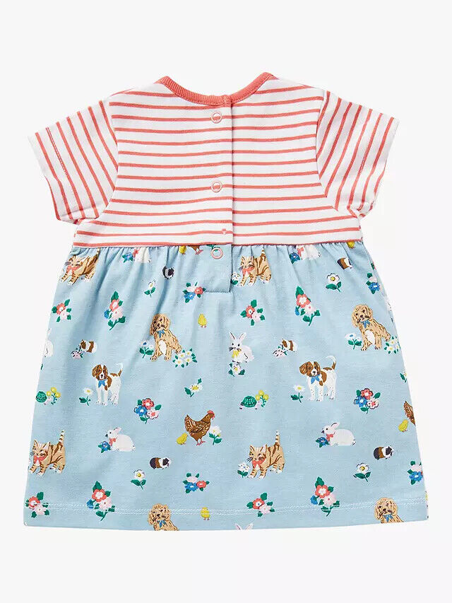 Baby Boden Hotchpotch Jersey Dress Set In Multi Floral Pets