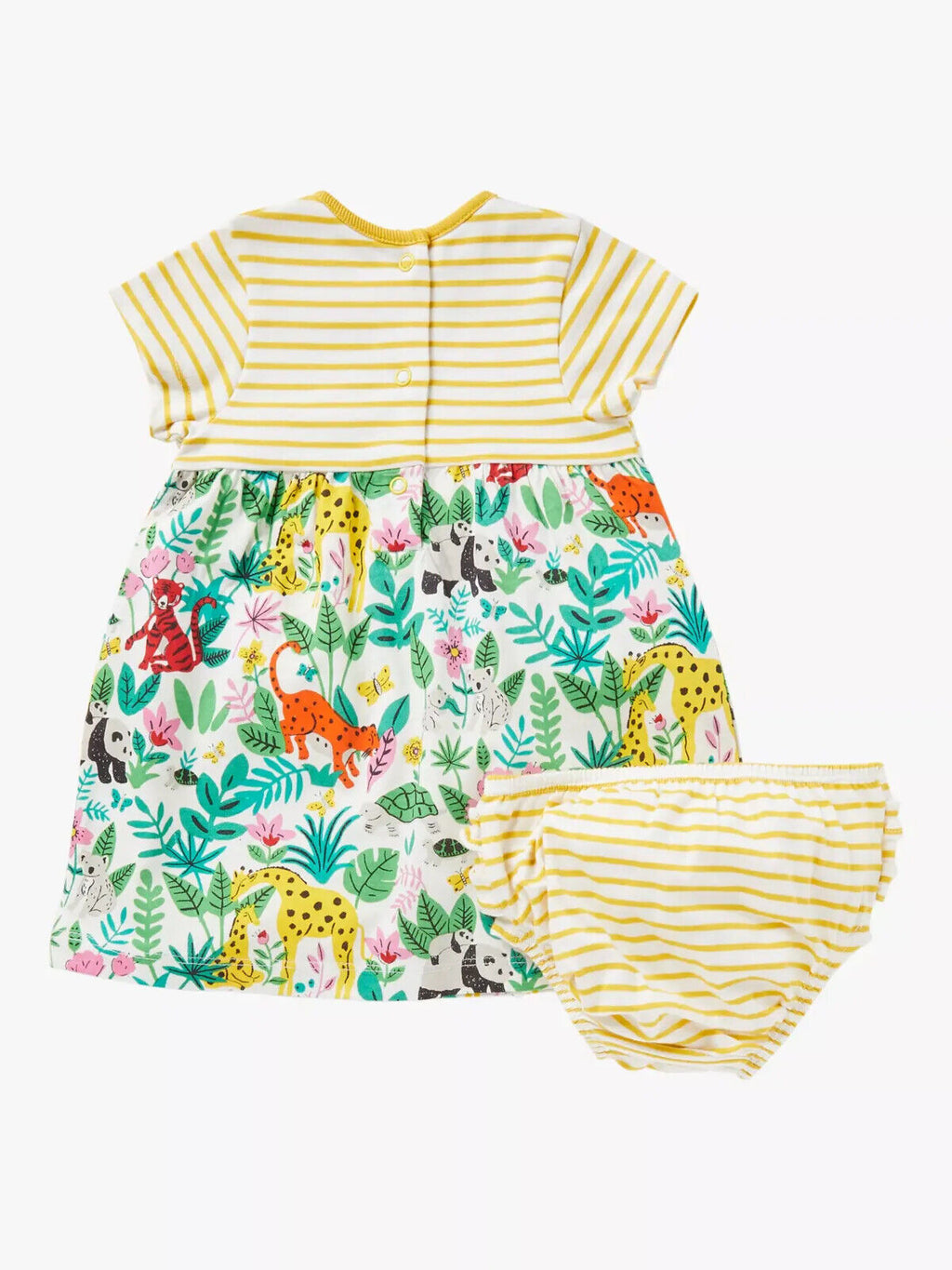 Baby Boden Jersey Hotchpotch Jungle Patch Dress Set in Yellow/Multi