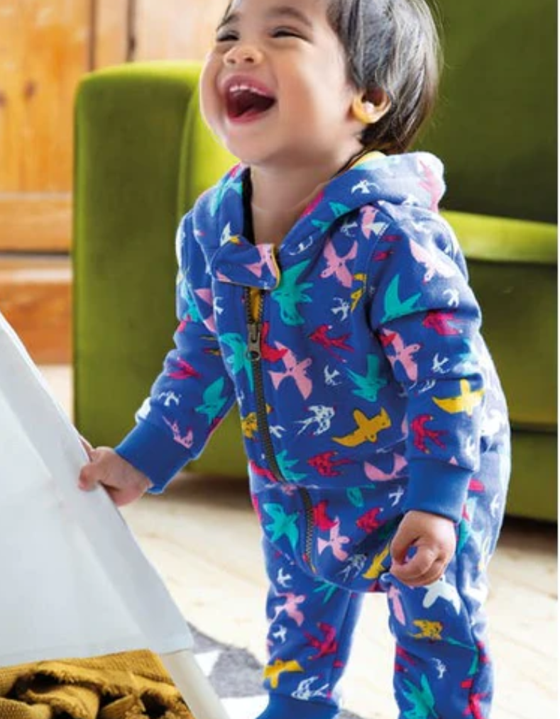 Frugi Kids Snuggle Suit in Rainbow Flight Frugi