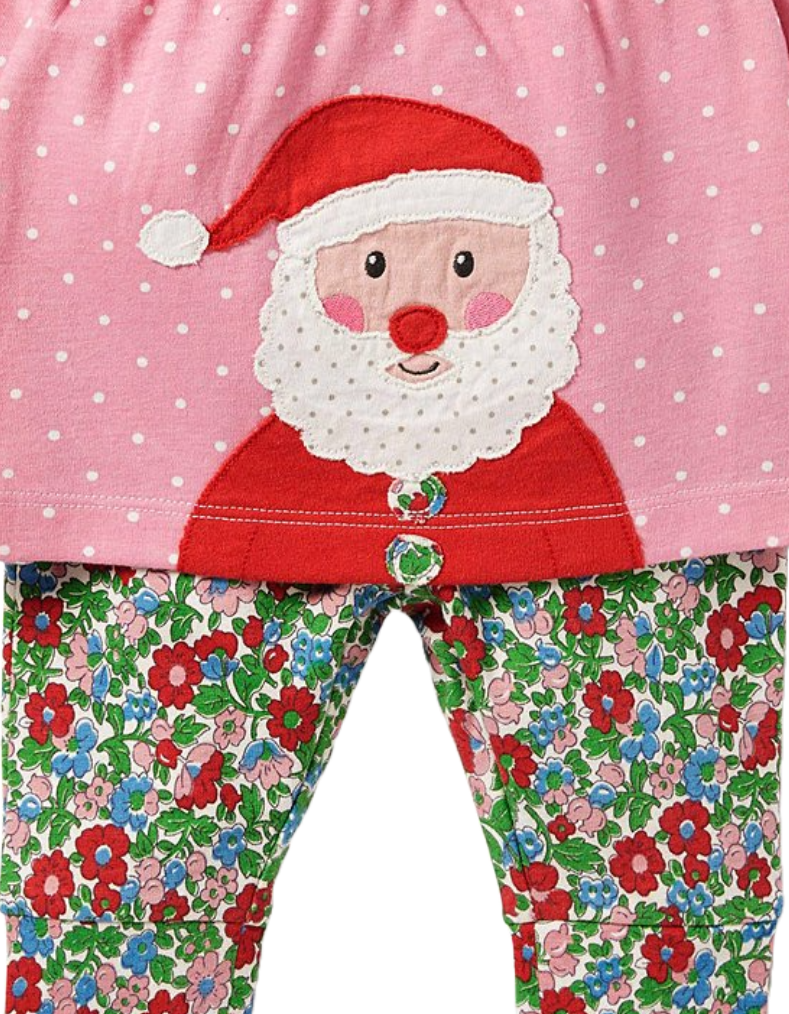 Baby Boden Jersey Applique Play Set in Vintage Bloom Father Christmas