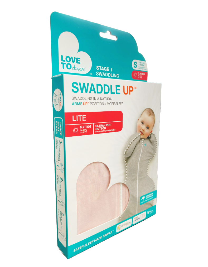 Love To Dream Swaddle Up Lite, 0.2 Tog (3.5-6kg) Light Pink