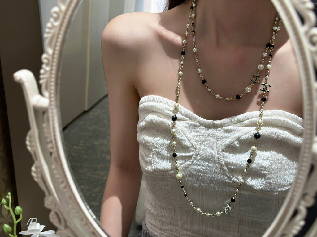 18K  Chanel 24S Long Pearls Necklace