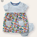 Baby Boden Jersey Hotchpotch Dress in Blue Multi Floral